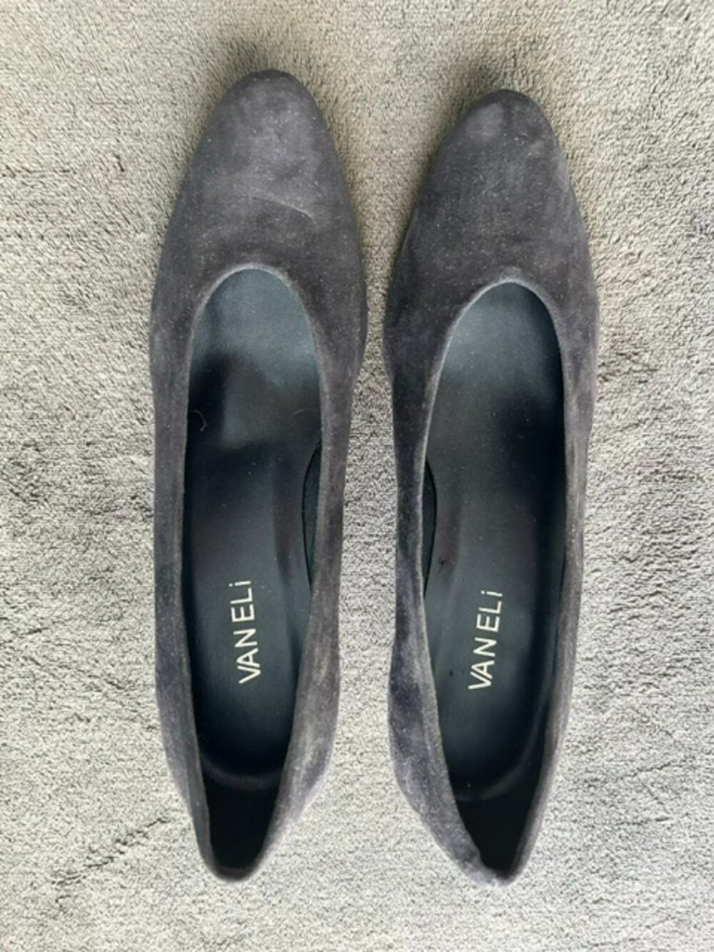 Vaneli Desiree Navy Suede Heel Shoes, Size 8M